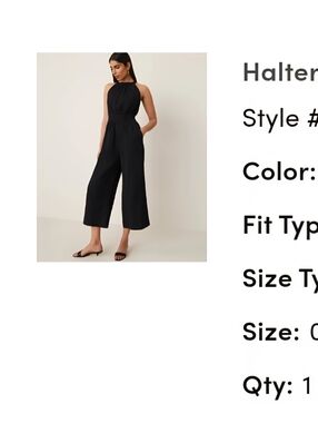 Ann Taylor Black Halter Ankle-Length Jumpsuit
